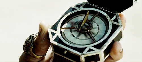 Jack Sparrow's compass with its needle spinning